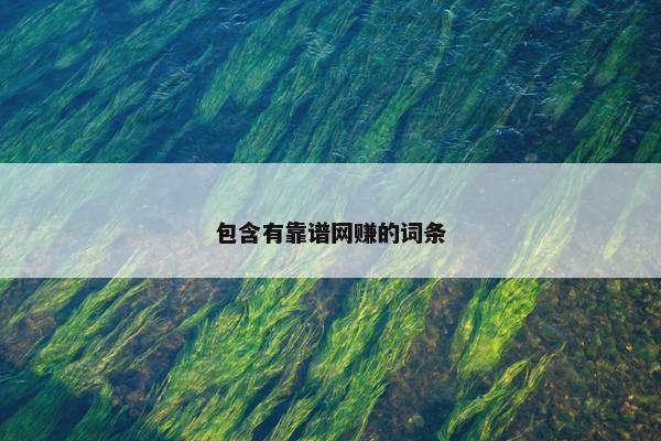 包含有靠谱网赚的词条