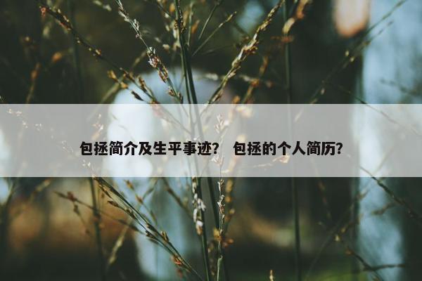 包拯简介及生平事迹？ 包拯的个人简历？