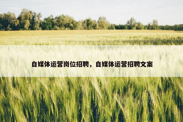 自媒体运营岗位招聘，自媒体运营招聘文案