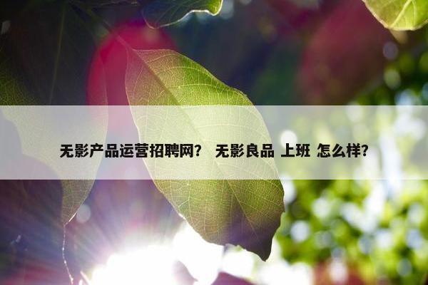 无影产品运营招聘网？ 无影良品 上班 怎么样？