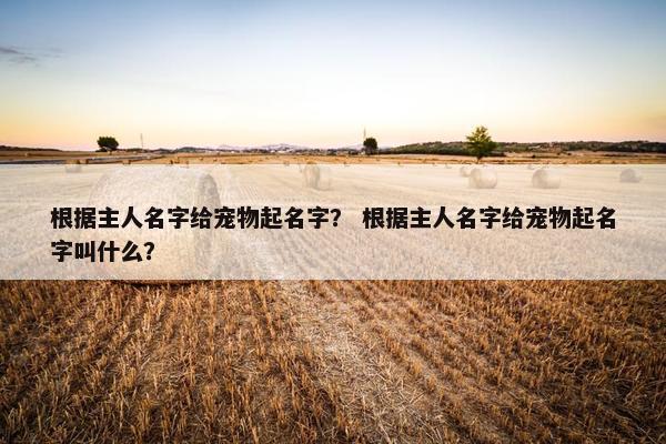 根据主人名字给宠物起名字？ 根据主人名字给宠物起名字叫什么？