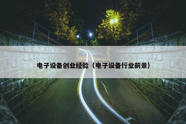 电子设备创业经验（电子设备行业前景）