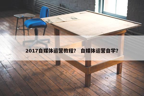 2017自媒体运营教程？ 自媒体运营自学？