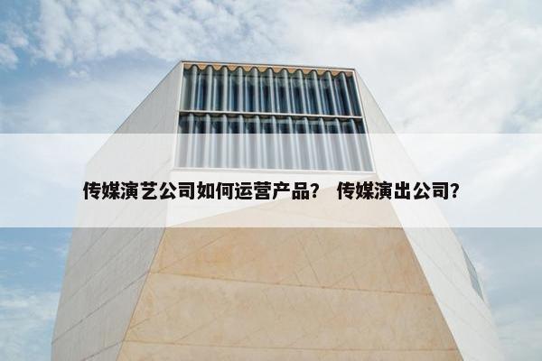 传媒演艺公司如何运营产品？ 传媒演出公司？