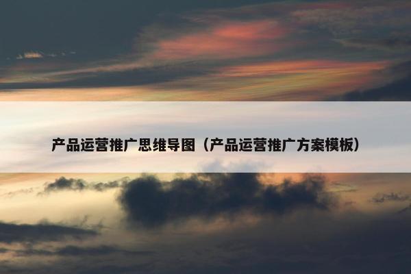 产品运营推广思维导图（产品运营推广方案模板）