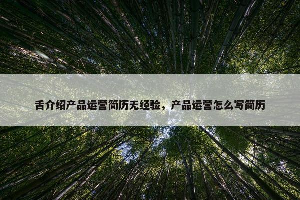 舌介绍产品运营简历无经验，产品运营怎么写简历