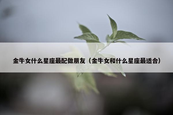 金牛女什么星座最配做朋友（金牛女和什么星座最适合）
