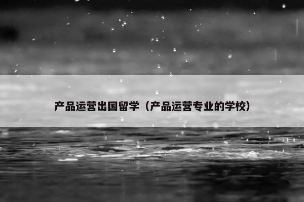 产品运营出国留学（产品运营专业的学校）