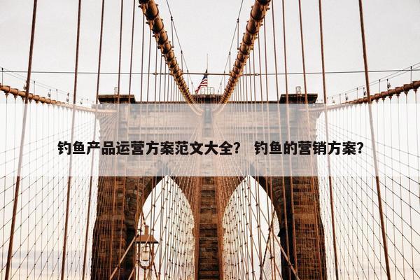 钓鱼产品运营方案范文大全？ 钓鱼的营销方案？