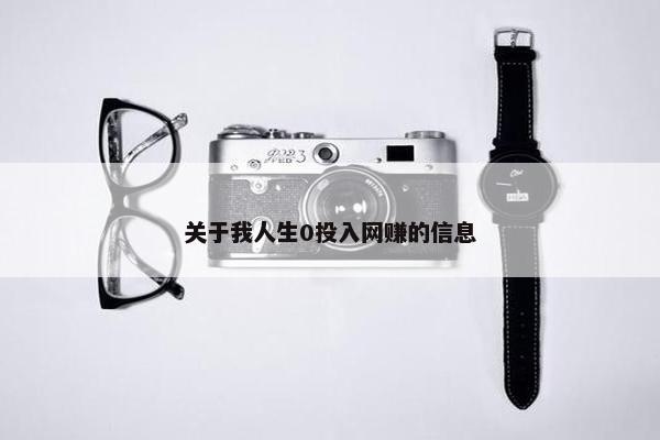 关于我人生0投入网赚的信息