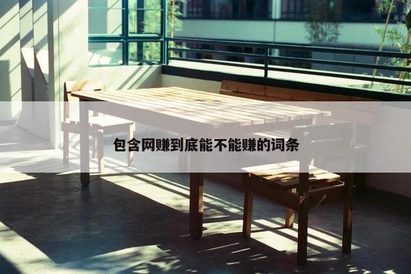 包含网赚到底能不能赚的词条