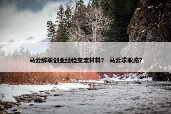 马云辞职创业经验交流材料？ 马云求职路？