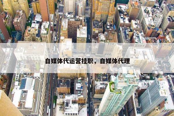 自媒体代运营挂职，自媒体代理