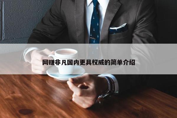 网赚非凡国内更具权威的简单介绍