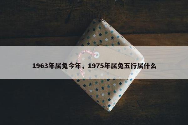 1963年属兔今年，1975年属兔五行属什么