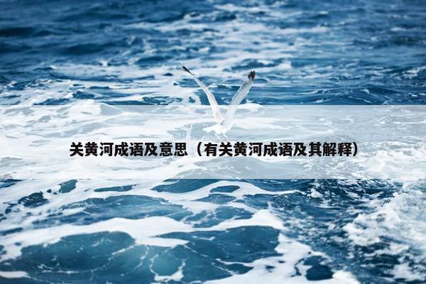 关黄河成语及意思（有关黄河成语及其解释）