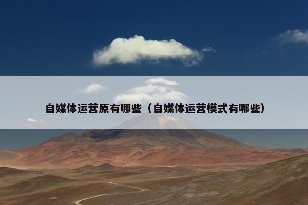 自媒体运营原有哪些（自媒体运营模式有哪些）