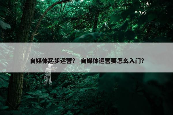 自媒体起步运营？ 自媒体运营要怎么入门？