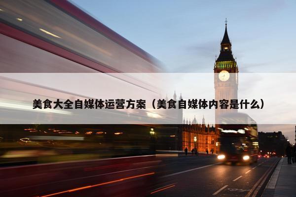 美食大全自媒体运营方案（美食自媒体内容是什么）