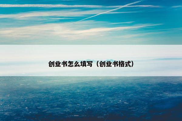 创业书怎么填写（创业书格式）
