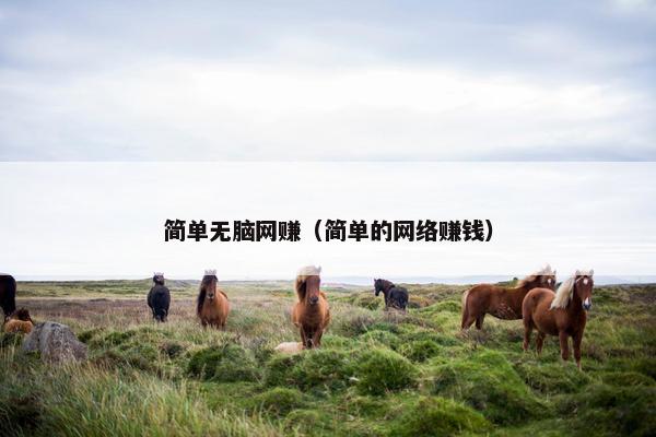 简单无脑网赚（简单的网络赚钱）