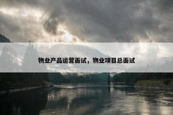 物业产品运营面试，物业项目总面试