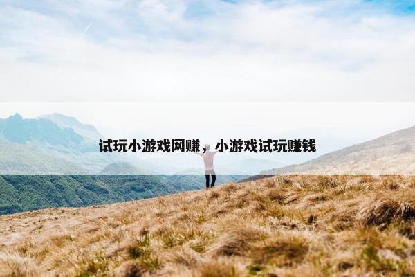 试玩小游戏网赚，小游戏试玩赚钱