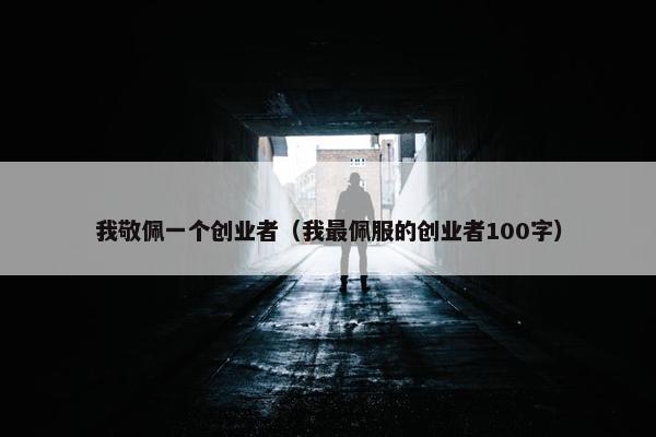 我敬佩一个创业者（我最佩服的创业者100字）