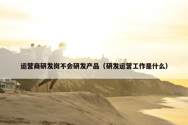 运营商研发岗不会研发产品（研发运营工作是什么）