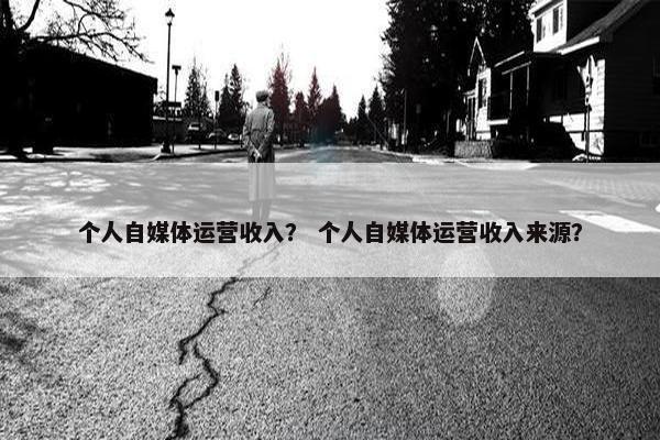 个人自媒体运营收入？ 个人自媒体运营收入来源？