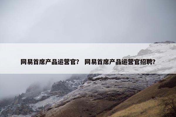 网易首席产品运营官？ 网易首席产品运营官招聘？
