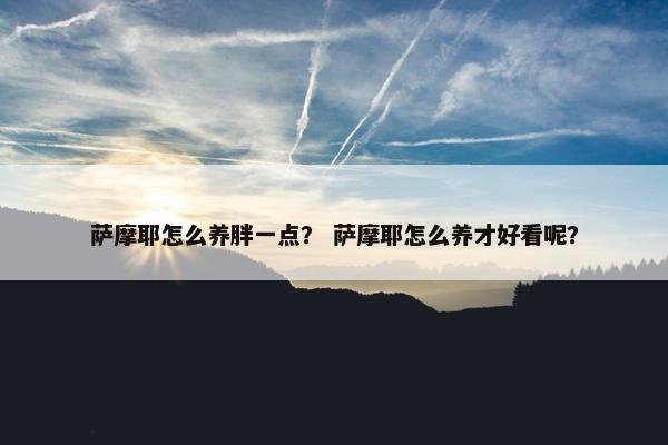 萨摩耶怎么养胖一点？ 萨摩耶怎么养才好看呢？