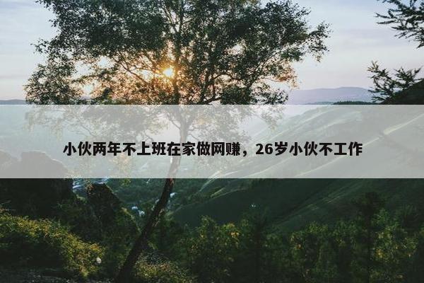 小伙两年不上班在家做网赚，26岁小伙不工作