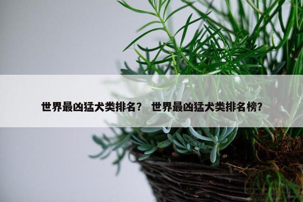 世界最凶猛犬类排名？ 世界最凶猛犬类排名榜？