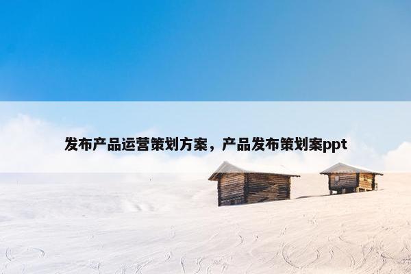 发布产品运营策划方案，产品发布策划案ppt