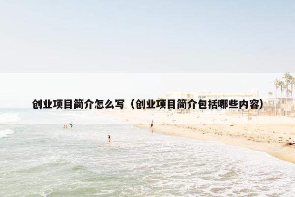 创业项目简介怎么写（创业项目简介包括哪些内容）