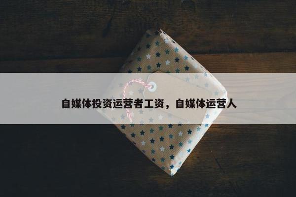 自媒体投资运营者工资，自媒体运营人