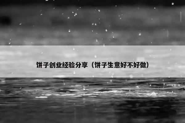 饼子创业经验分享（饼子生意好不好做）