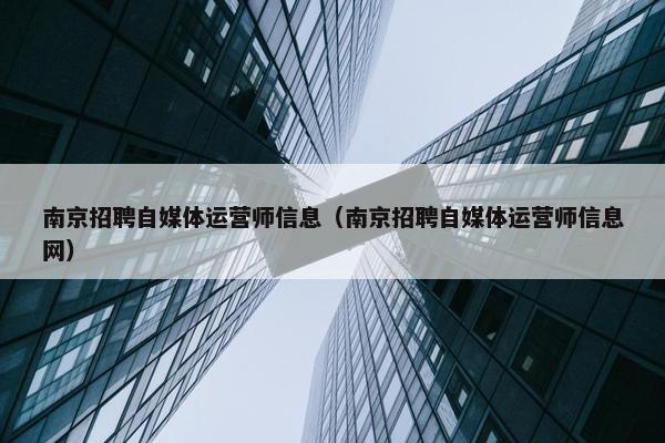 南京招聘自媒体运营师信息（南京招聘自媒体运营师信息网）