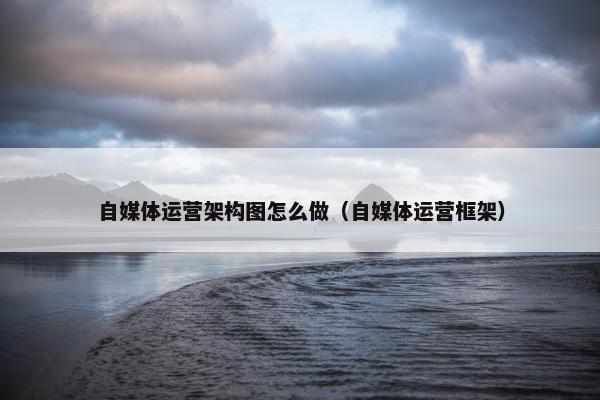 自媒体运营架构图怎么做（自媒体运营框架）