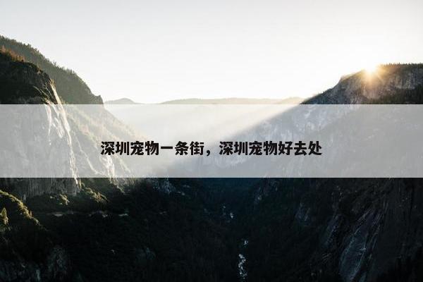 深圳宠物一条街，深圳宠物好去处