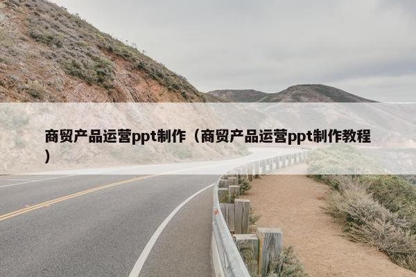 商贸产品运营ppt制作（商贸产品运营ppt制作教程）