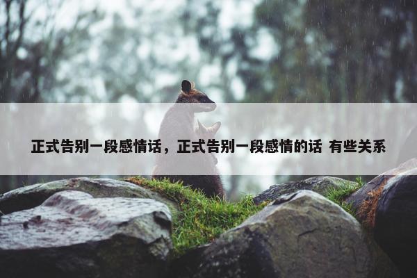 正式告别一段感情话，正式告别一段感情的话 有些关系