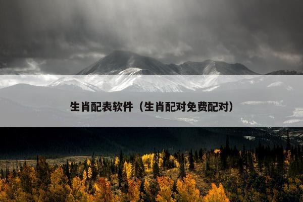 生肖配表软件（生肖配对免费配对）