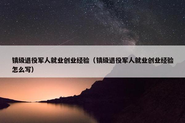镇级退役军人就业创业经验（镇级退役军人就业创业经验怎么写）