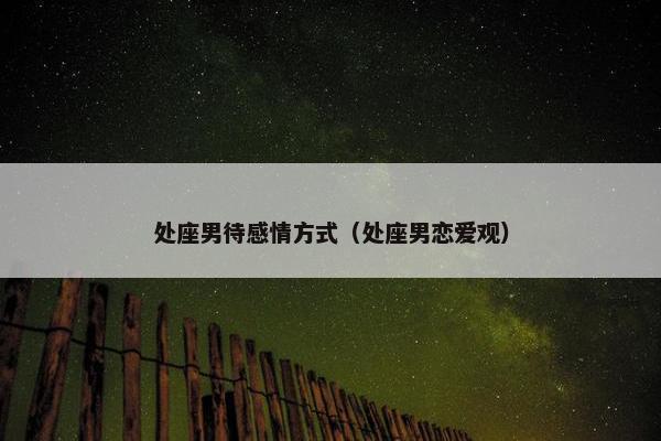 处座男待感情方式（处座男恋爱观）
