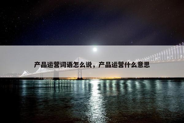产品运营词语怎么说，产品运营什么意思