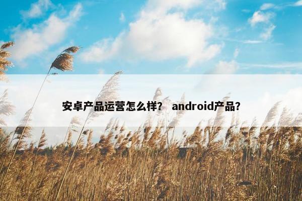 安卓产品运营怎么样？ android产品？