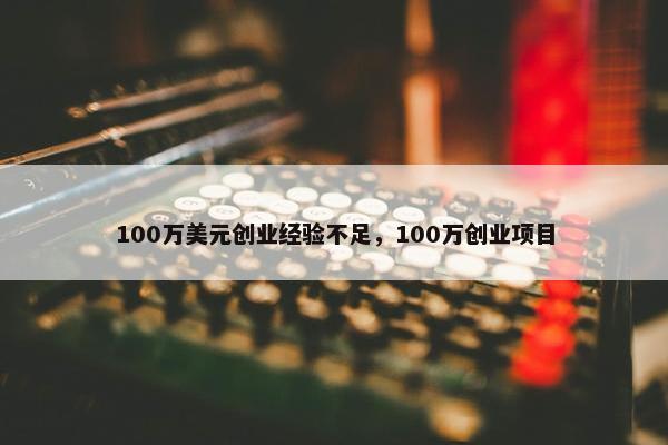 100万美元创业经验不足，100万创业项目
