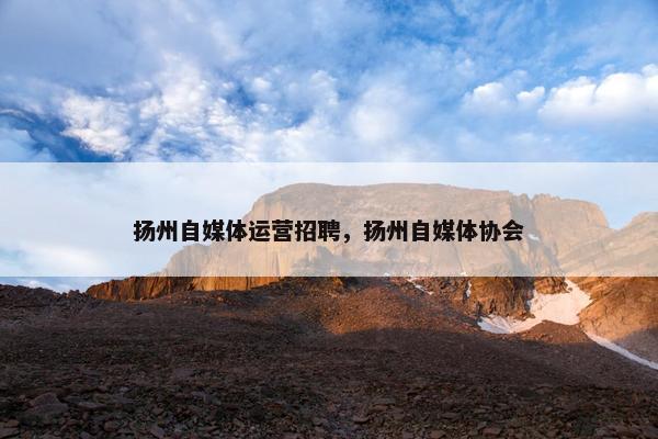 扬州自媒体运营招聘，扬州自媒体协会